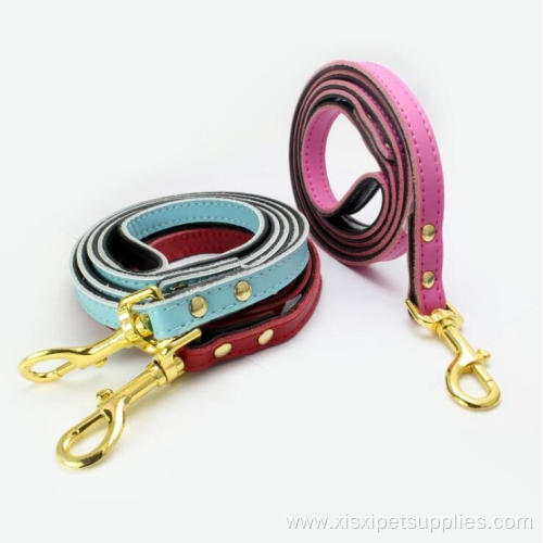 Luxury Solid Colorful Genuine Leather Dog Collar